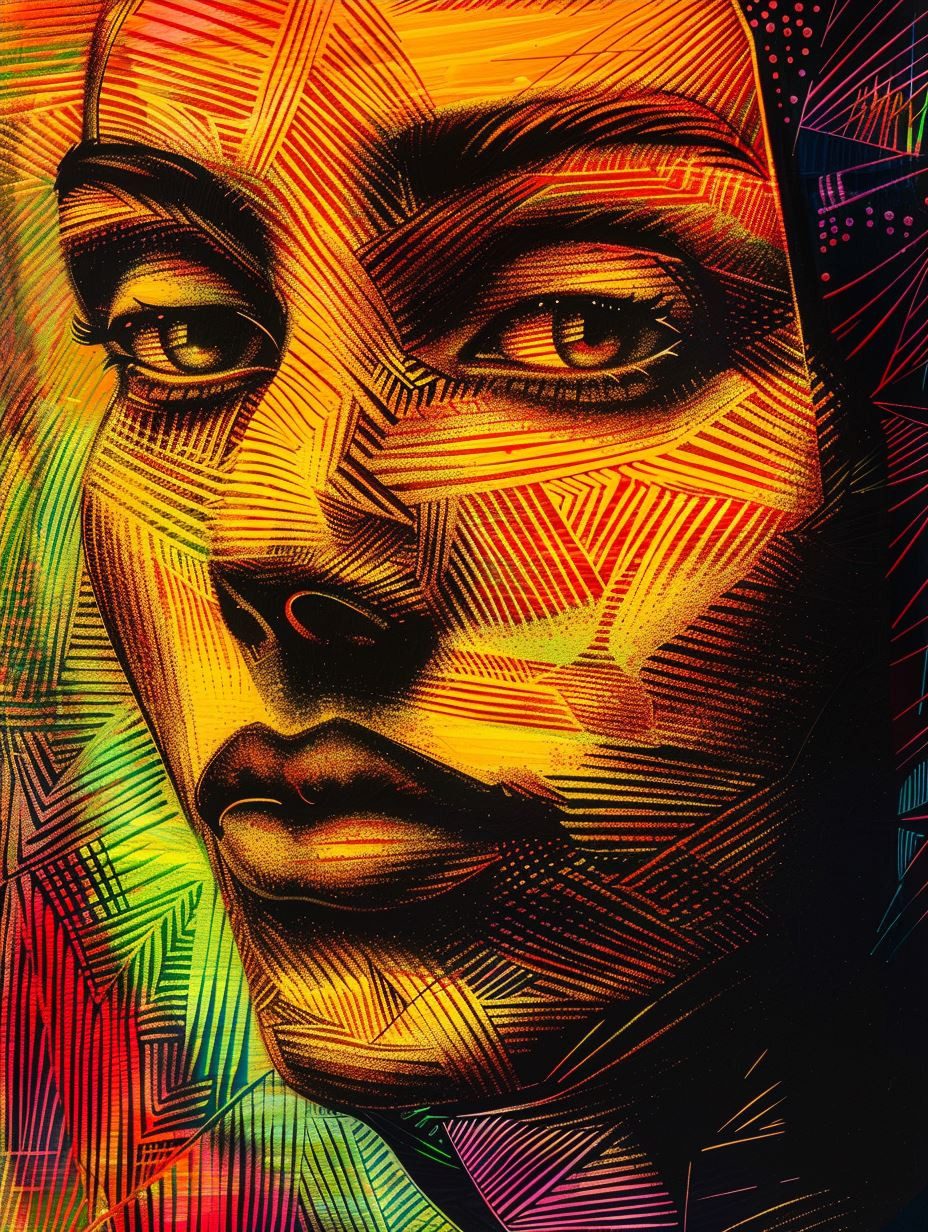 Vibrant Prismatic Portrait Study - Image 4
