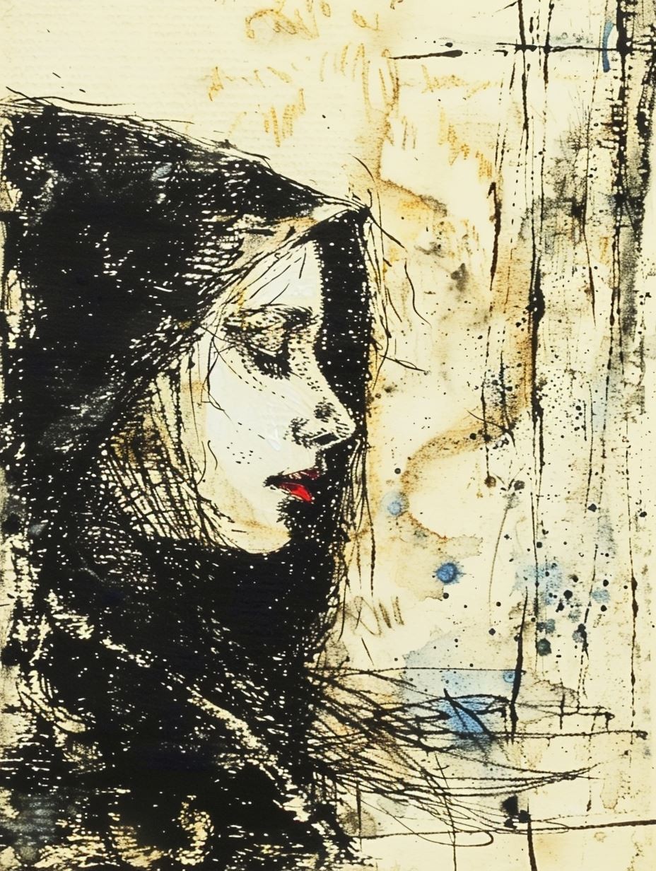 Ink Splatter Noir Portrait - Image 3
