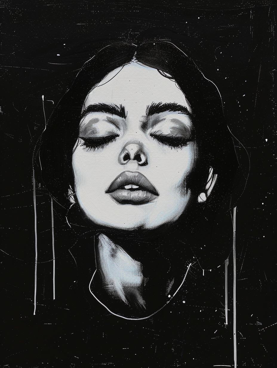 Melancholic Noir Ink Portraits - Image 4