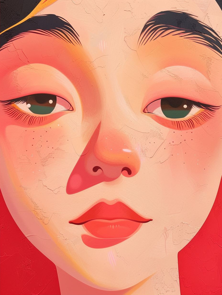 Crimson Glow Stylized Portraits - Image 2