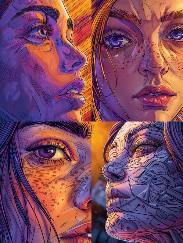 Neon Visions: A Study of Digital Faces