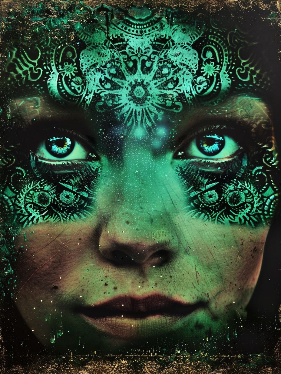 Emerald Mysticism Floral Portrait
