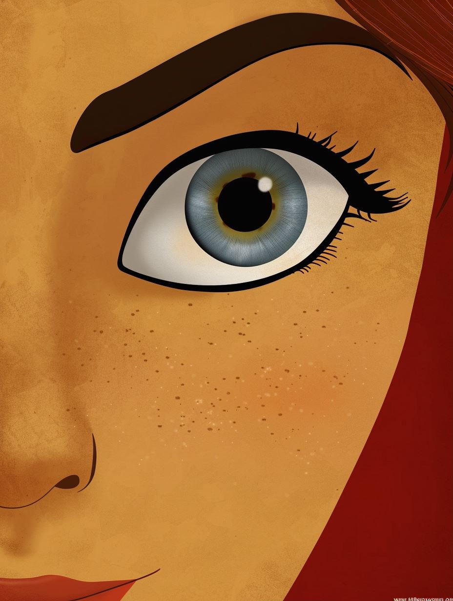Sun-Kissed Gaze Digital Portrait - Image 1