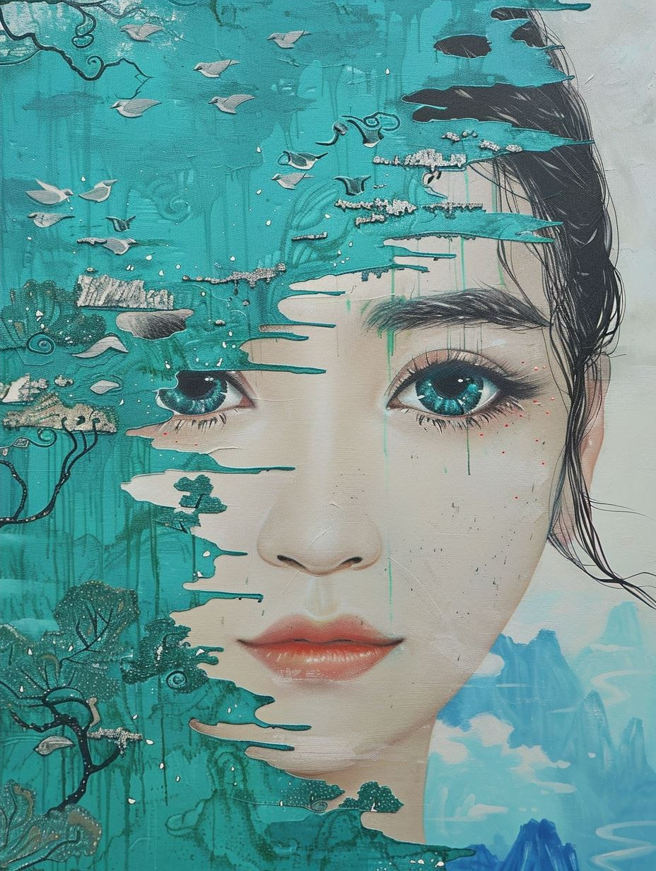 Fragmented Teal Ethereal Portraits - Image 4