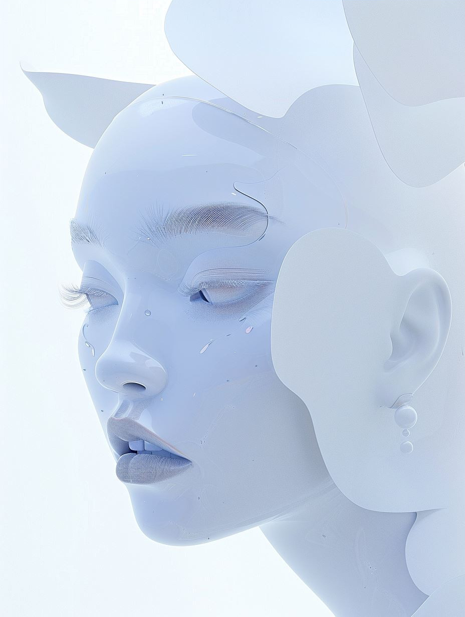 Ethereal Porcelain Dreamscape Portrait - Image 3