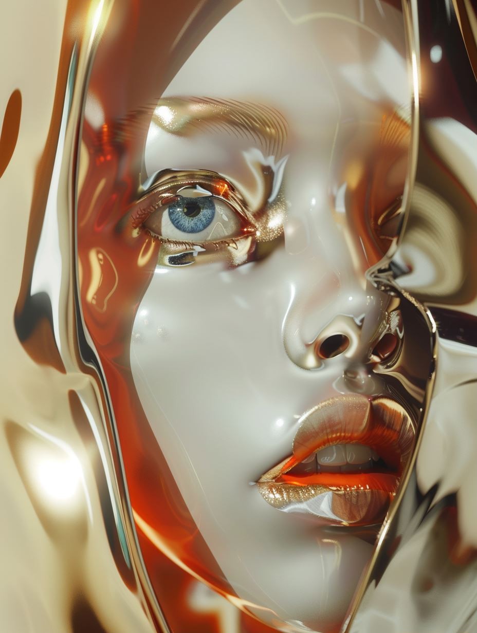 Liquid Gold Surrealist Portraits - Image 1