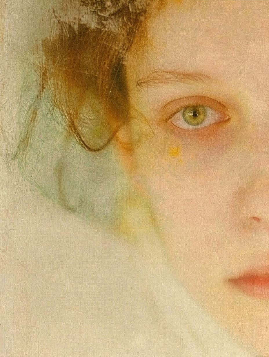 Ethereal Gaze in Golden Hues - Image 3