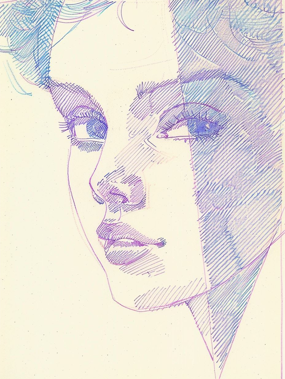 Ethereal Violet Profile Sketch - Image 4