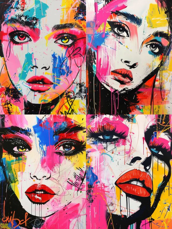 Vibrant Abstract Neon Portraits