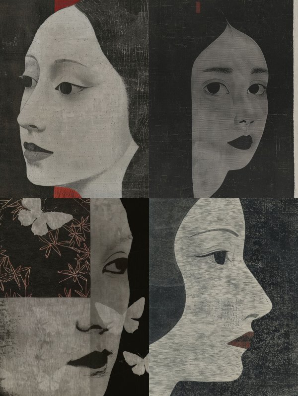 Noir Collage Portrait Study