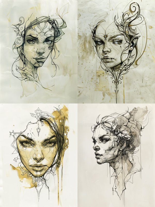 Ethereal Ink Portrait Studies
