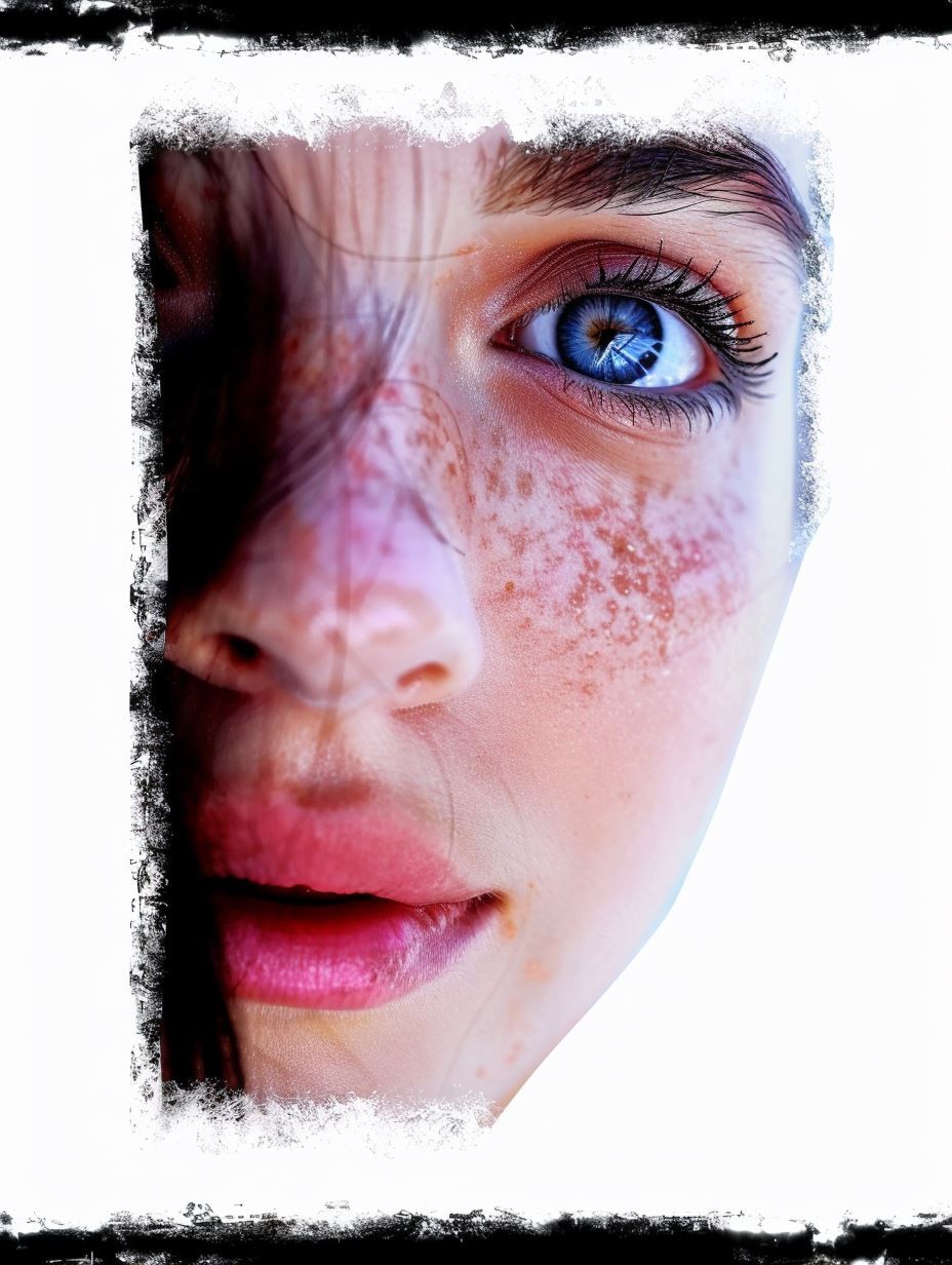 Ethereal Gaze Through Distressed Frames - Image 1