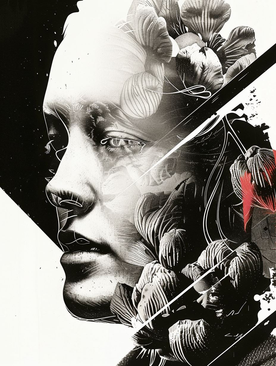 Surreal Monochrome Portrait Collage - Image 2