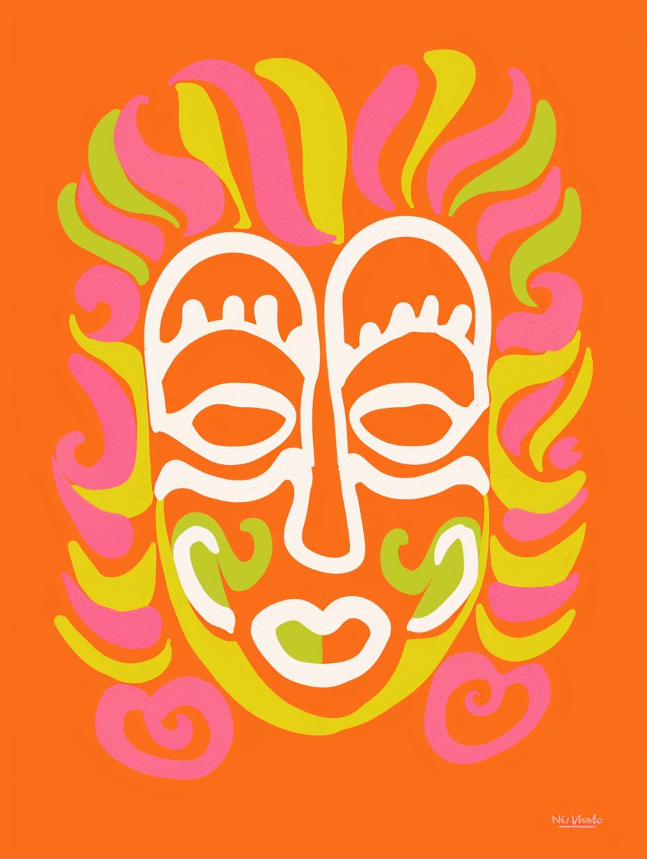 Psychedelic Tribal Mask - Image 1