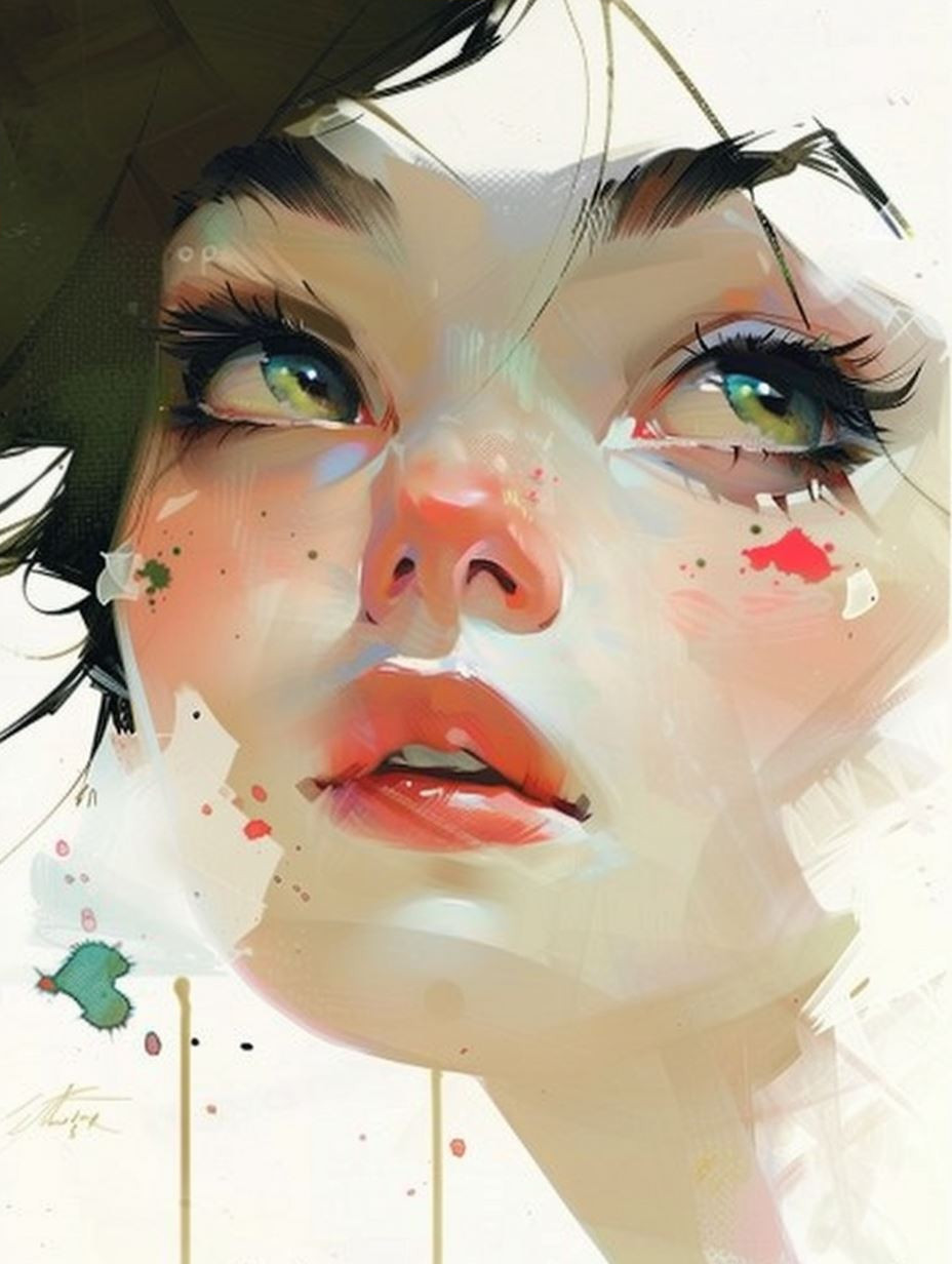 Ethereal Gaze in Liquid Paint - Image 4