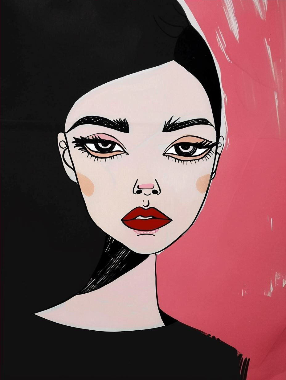 Bold Crimson Minimalist Portraiture - Image 4