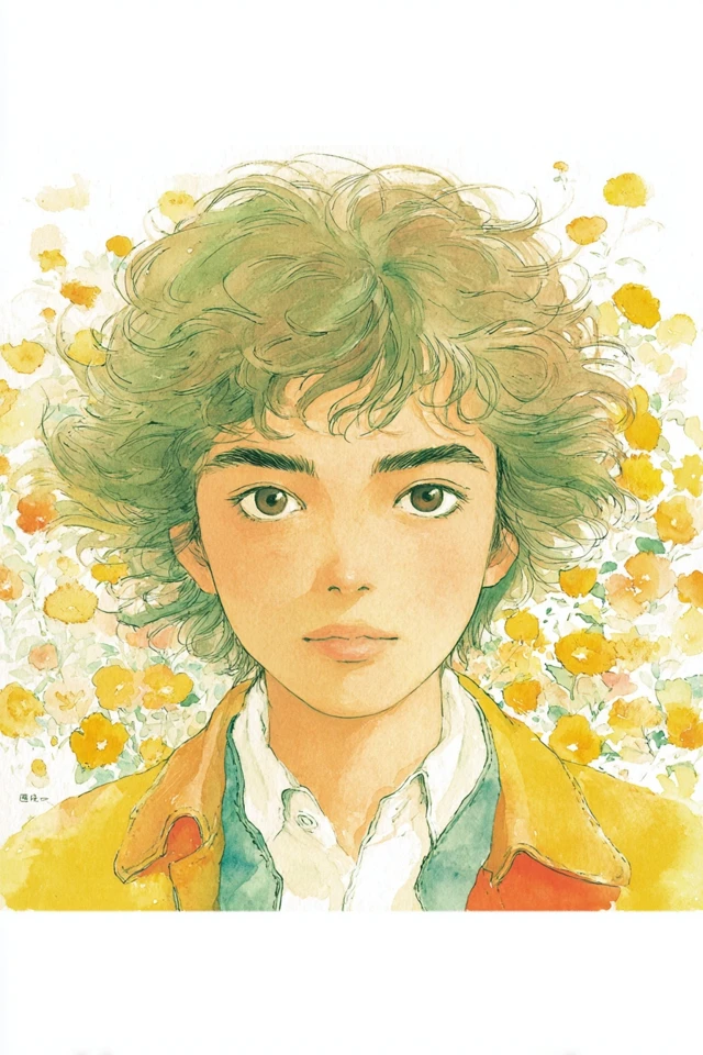 Sunlit Watercolor Youth - Image 1