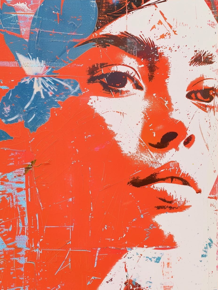 Abstract Crimson Portrait Fragments - Image 3