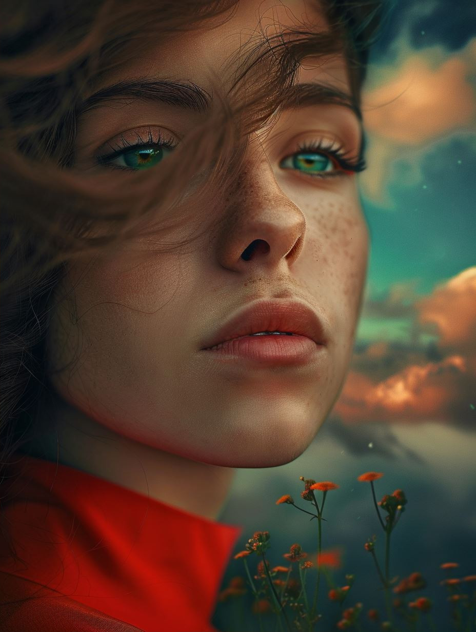 Ethereal Gaze at Golden Hour - Image 2