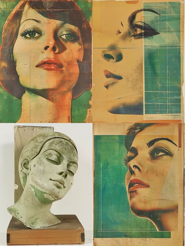 Vintage Collage Portrait Study
