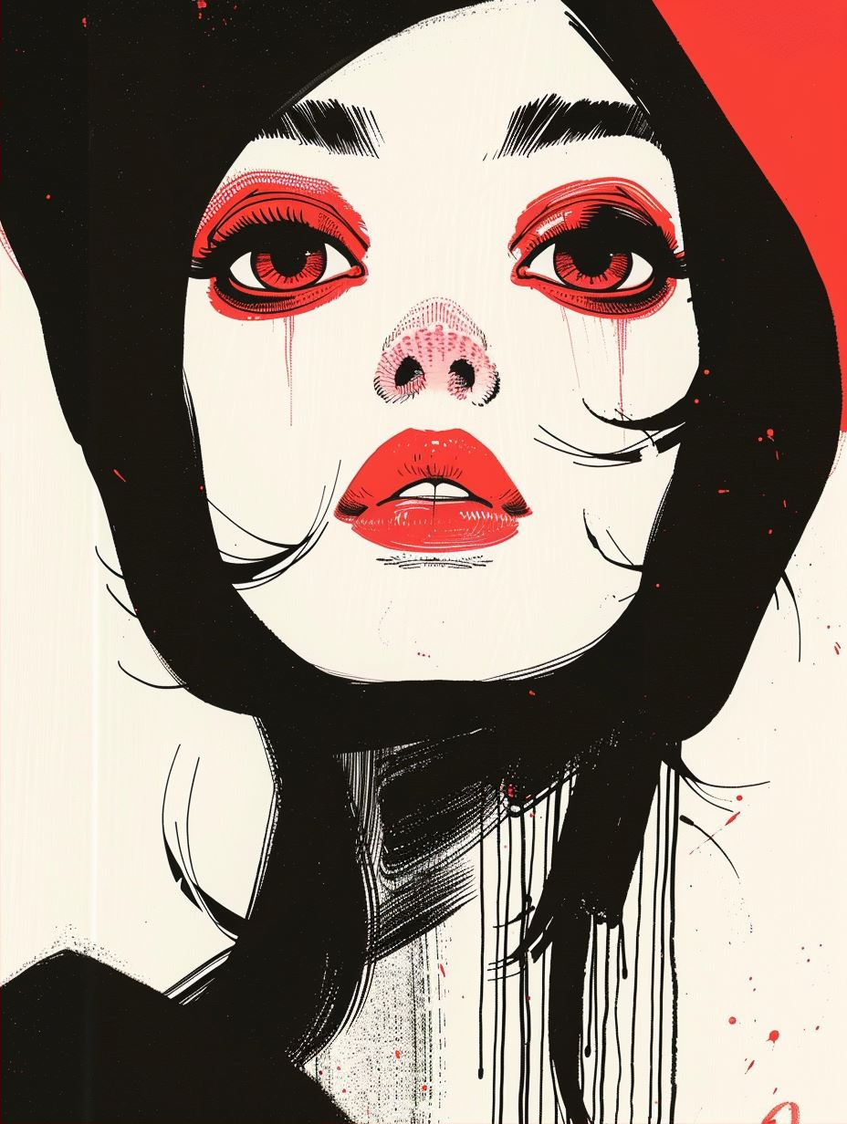Crimson Geisha Modernist Noir - Image 2