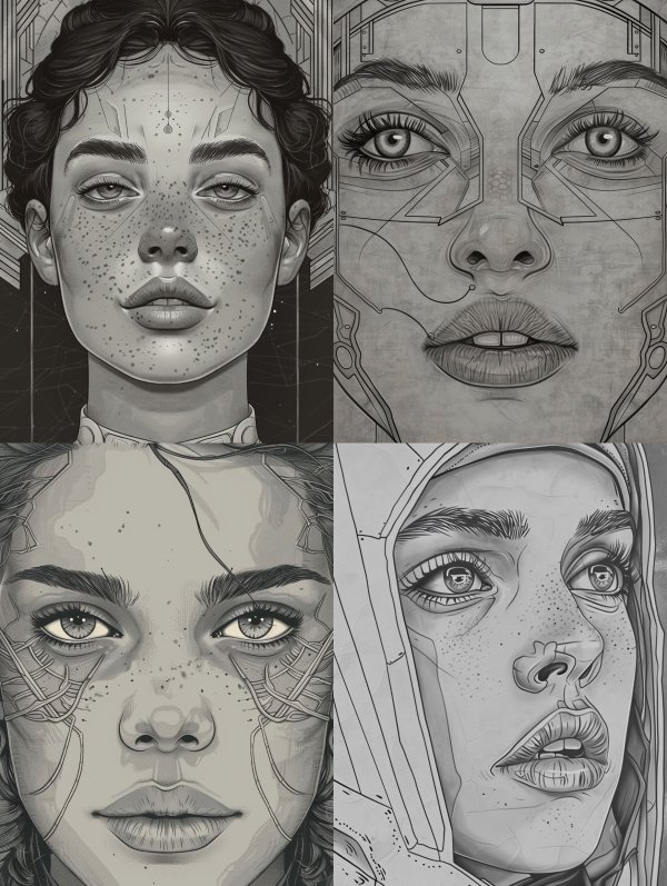 Cybernetic Monochrome Portrait Studies