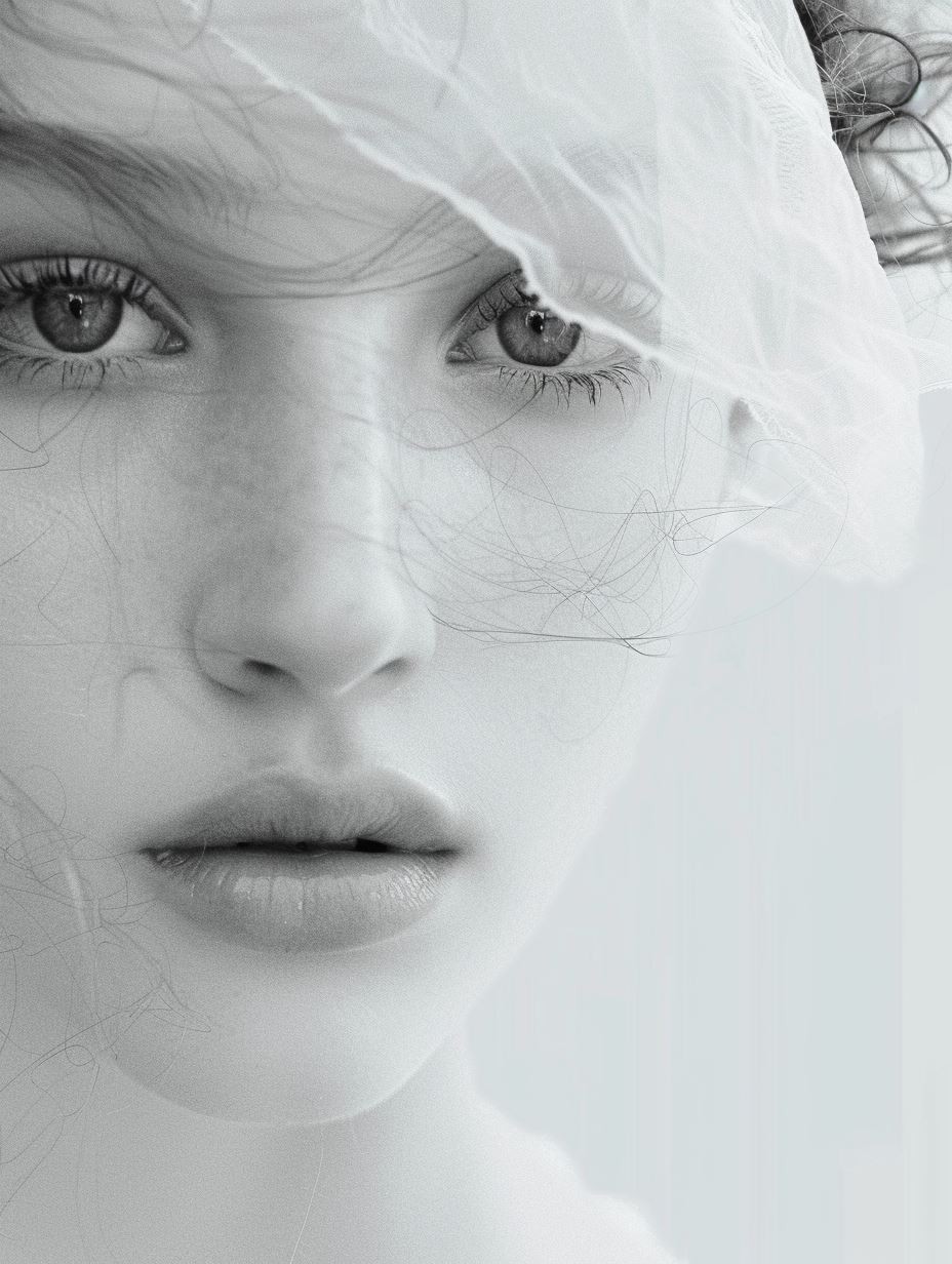 Ethereal Monochrome Beauty Portrait - Image 2