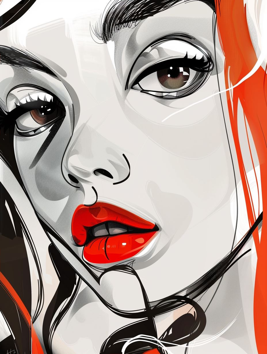 Crimson Fragments of Feminine Grace - Image 2