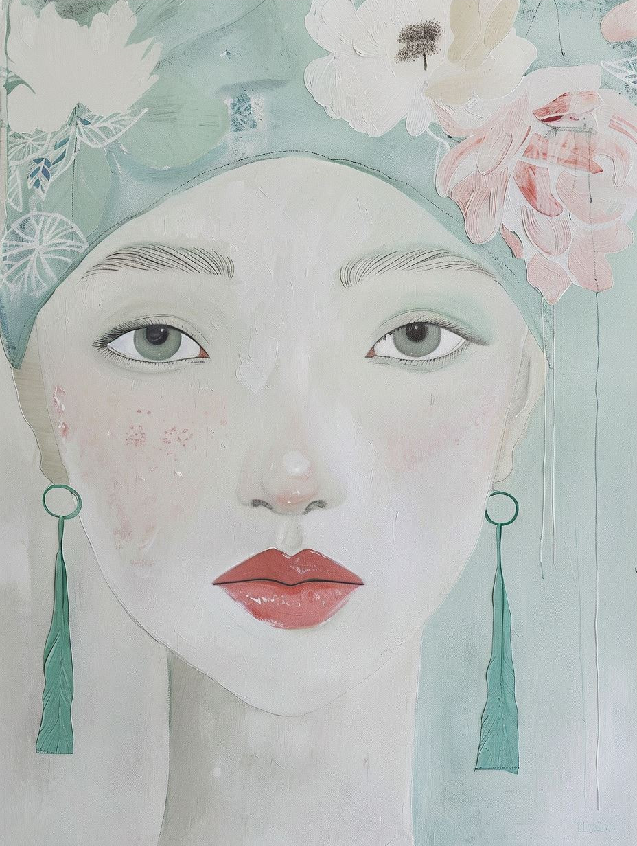 Ethereal Whispers in Mint and Rose - Image 3