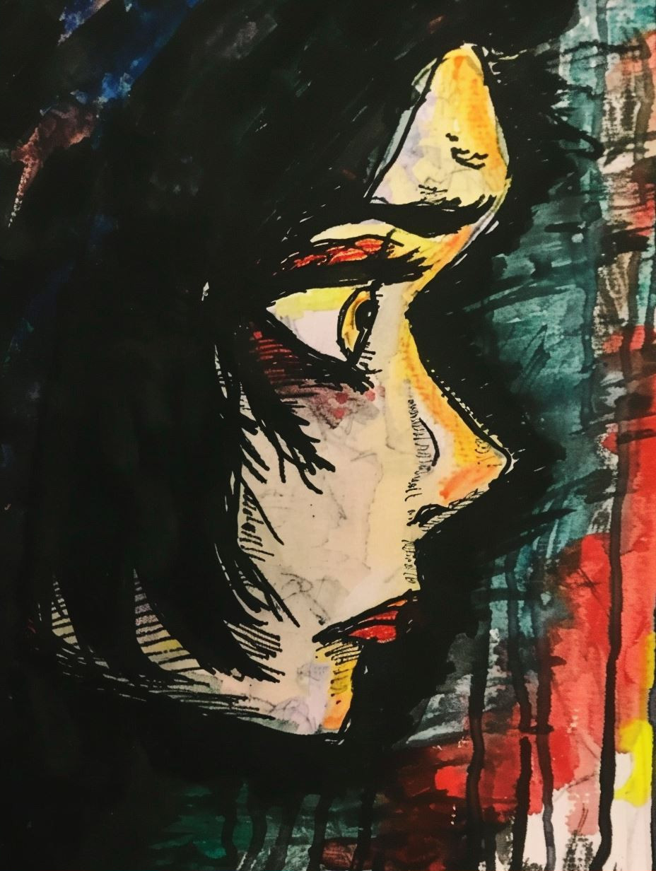 Haunting Gaze of Ink Shadows - Image 2