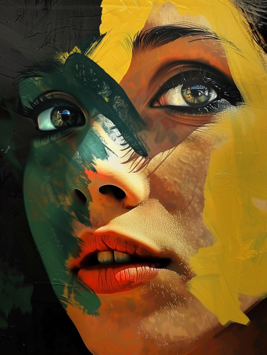 Abstract Painted Portraiture Study - Image 1