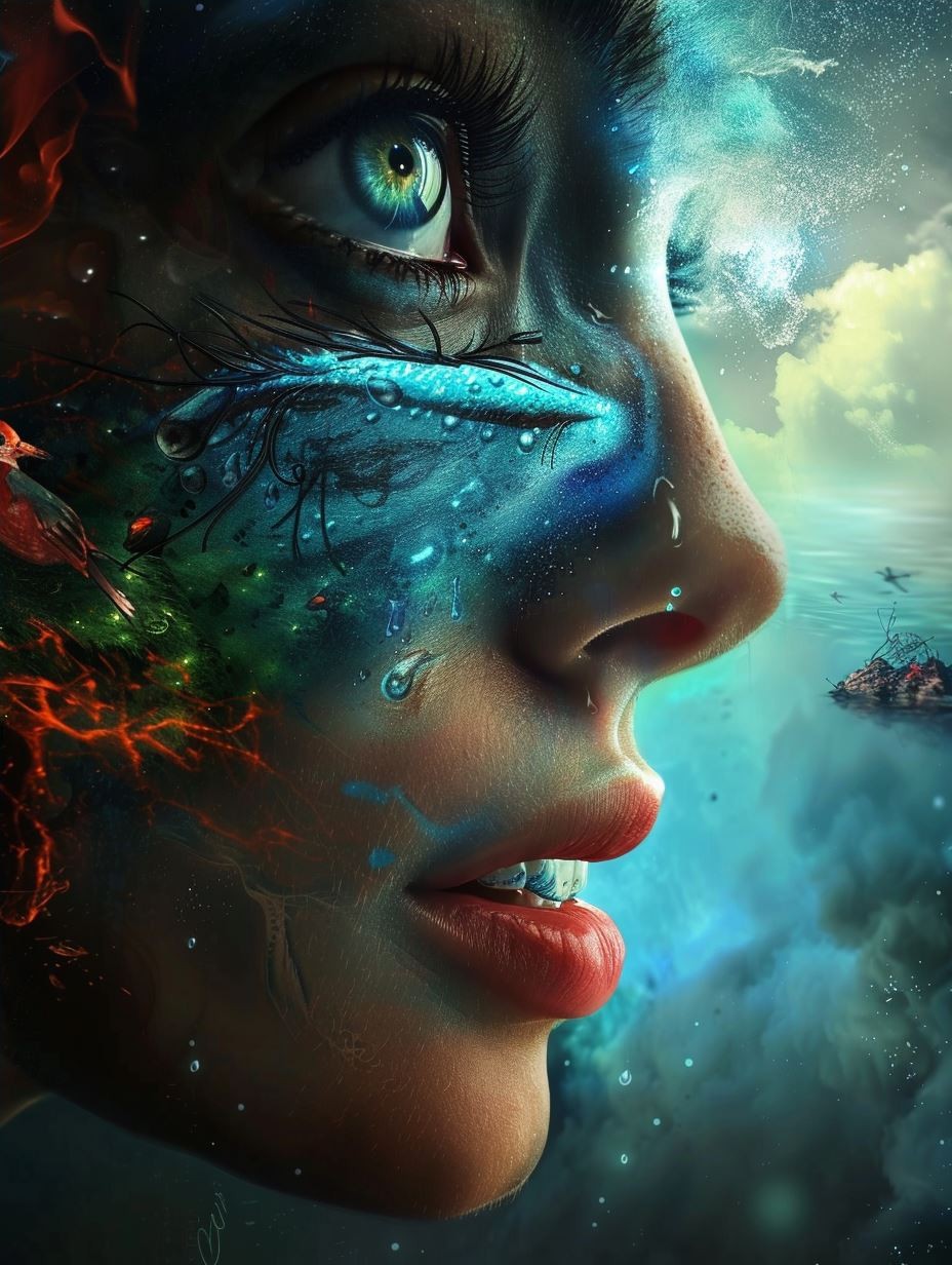 Ethereal Gaze in Rain - Image 4