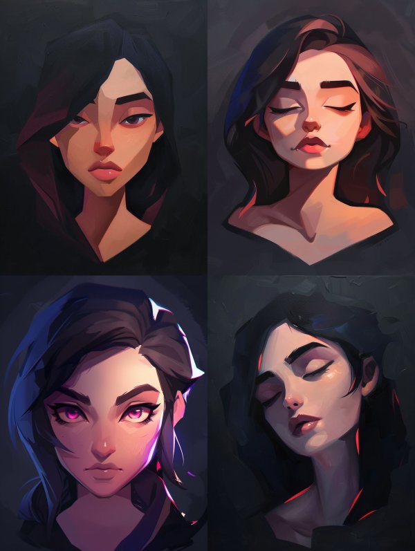 Mystic Gazes: Digital Portrait Study
