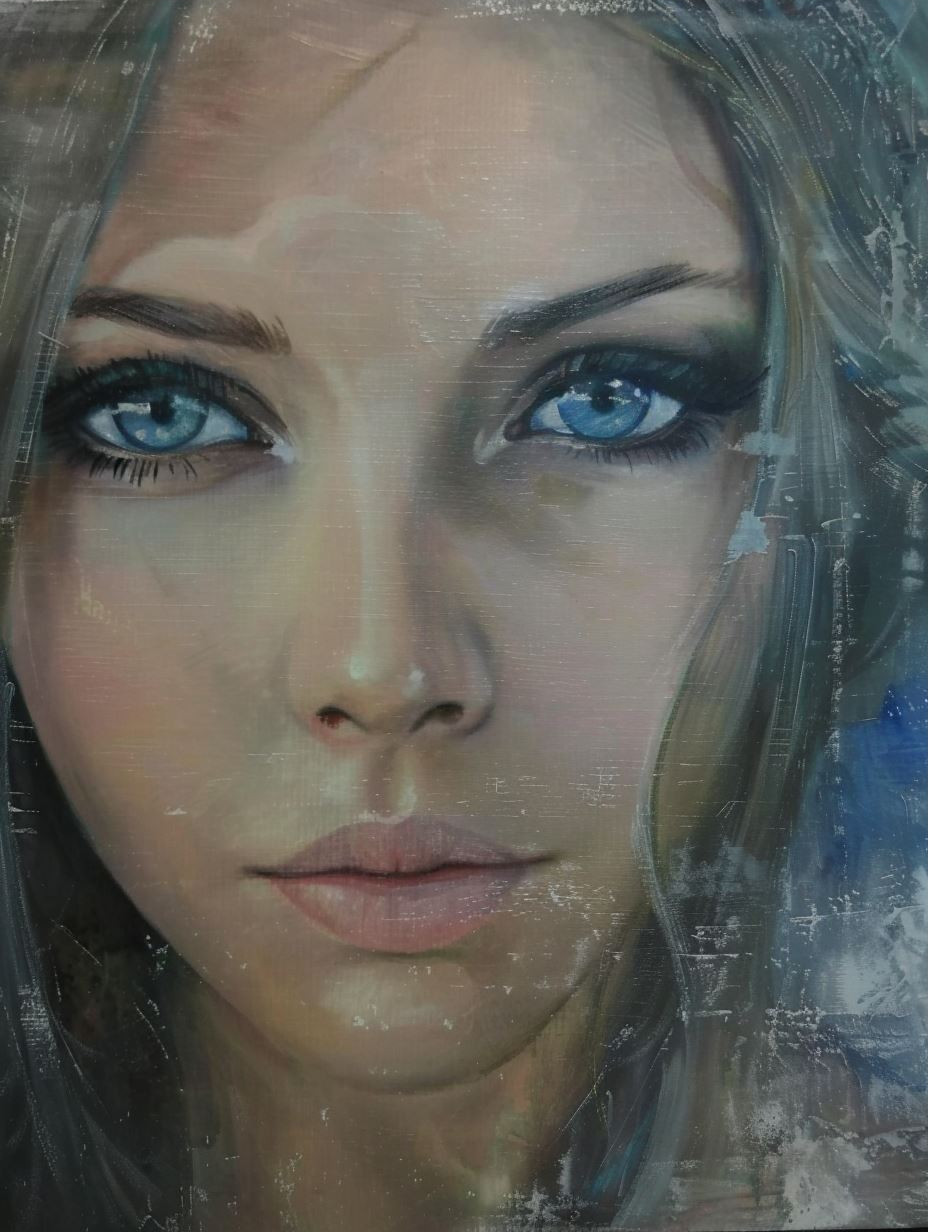 Ethereal Gaze Through Frozen Glass - Image 3
