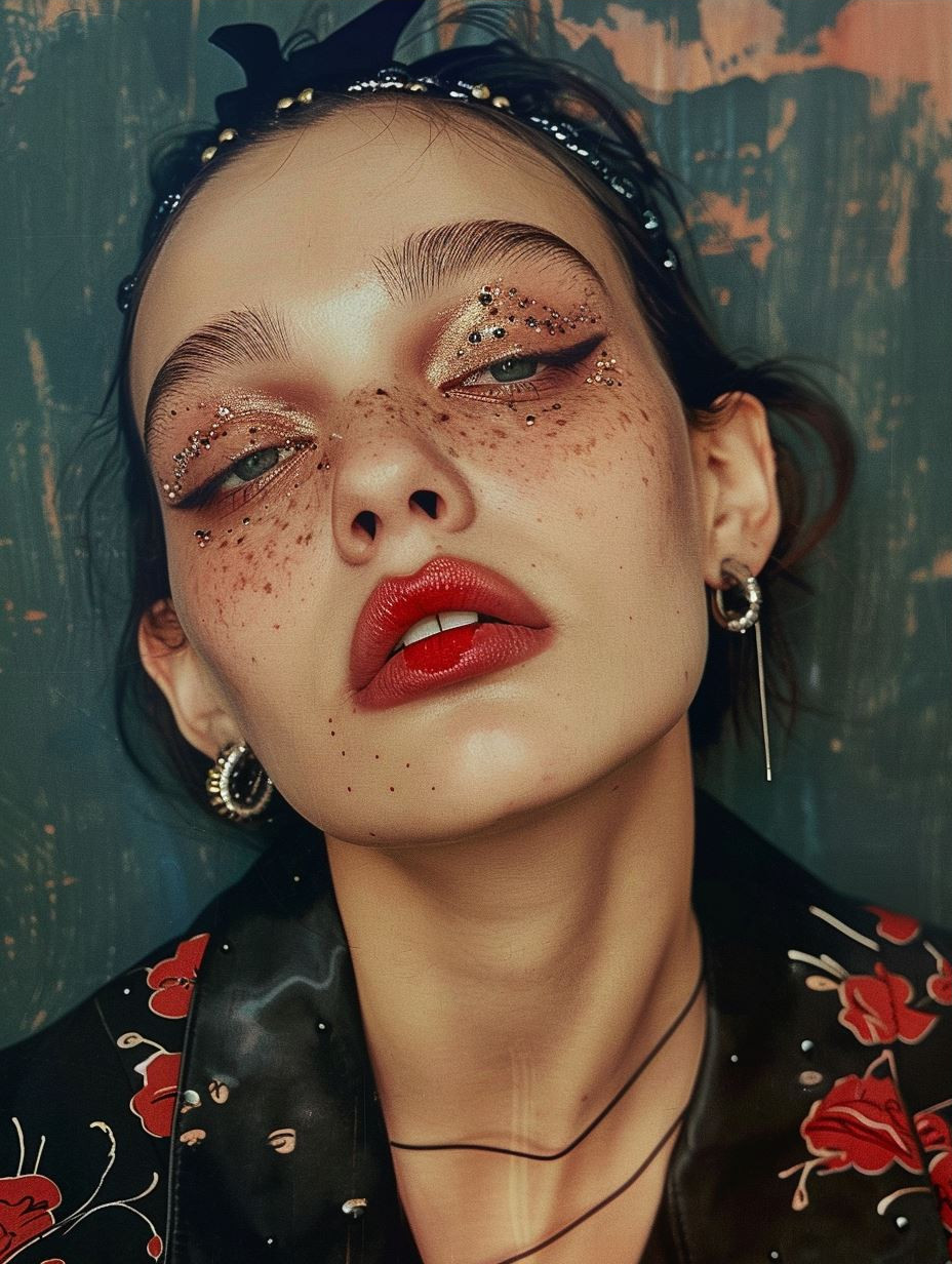 Crimson Lips and Ethereal Glow - Image 3