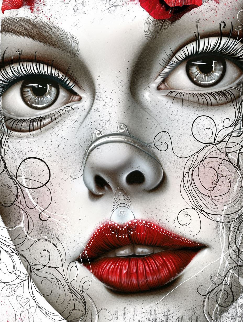 Ethereal Ink and Crimson Accents - Image 3