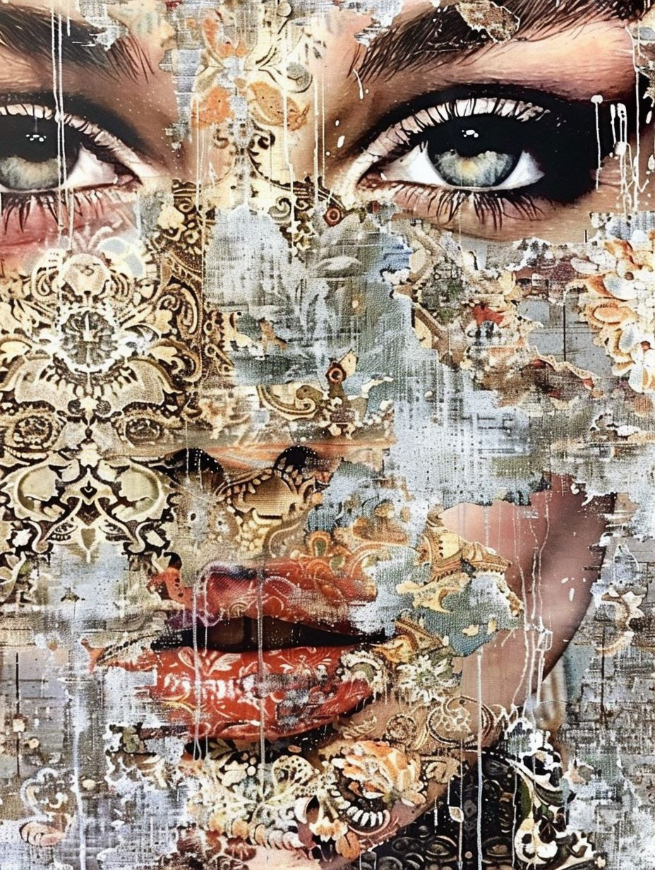 Fragmented Beauty in Mixed Media - Image 3
