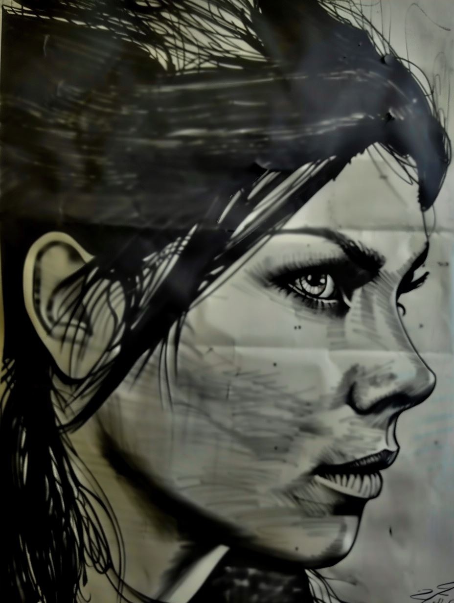 Crimson Shadow Noir Portrait - Image 4