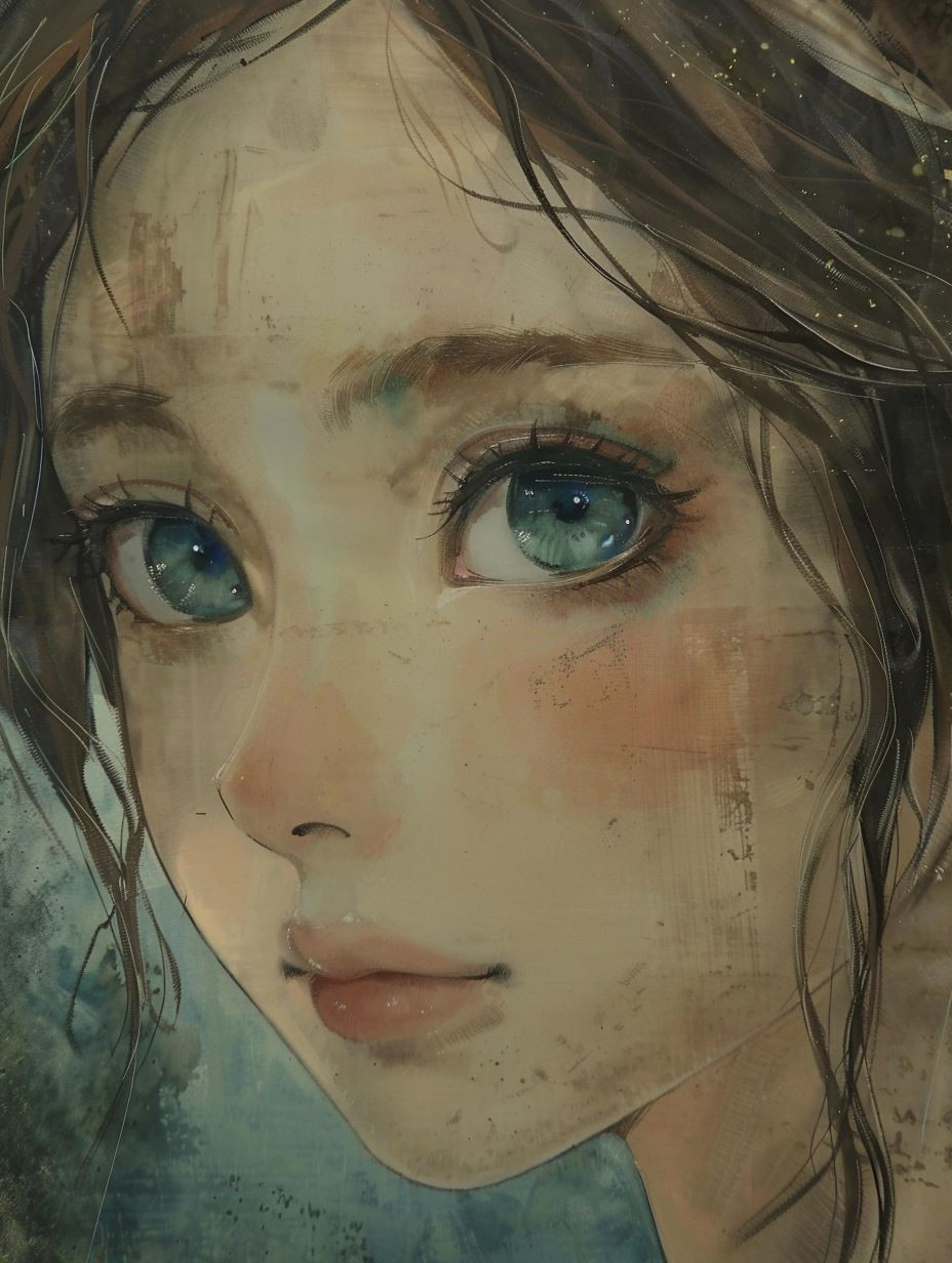 Ethereal Gazes: Anime Portrait Study - Image 3