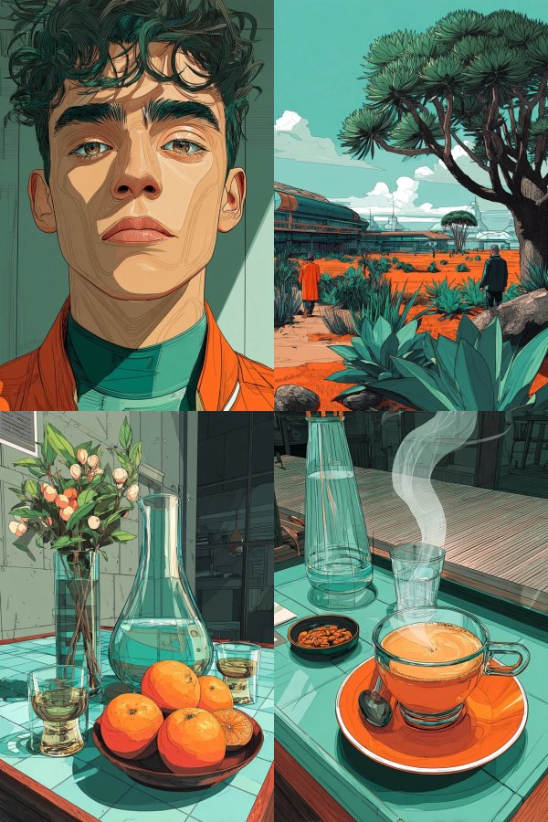 Futuristic Solitude in a Teal World
