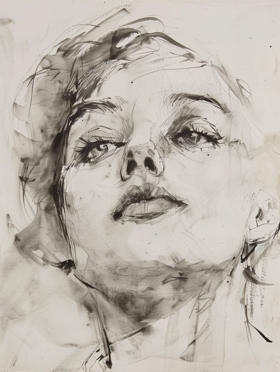 Whispers of Ink: Four Female Portraits - Image 4