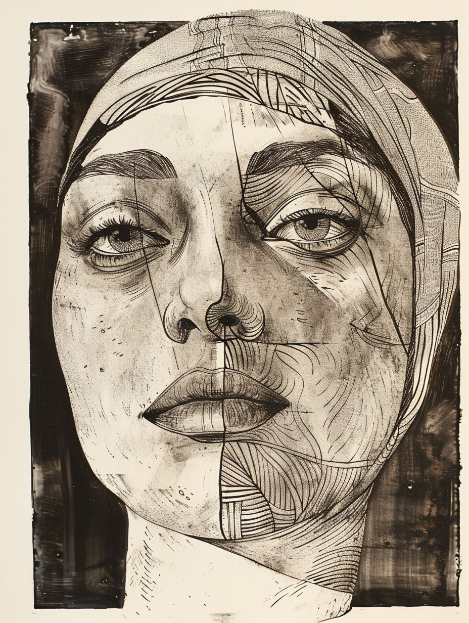 Fragmented Charcoal Portrait Studies - Image 4