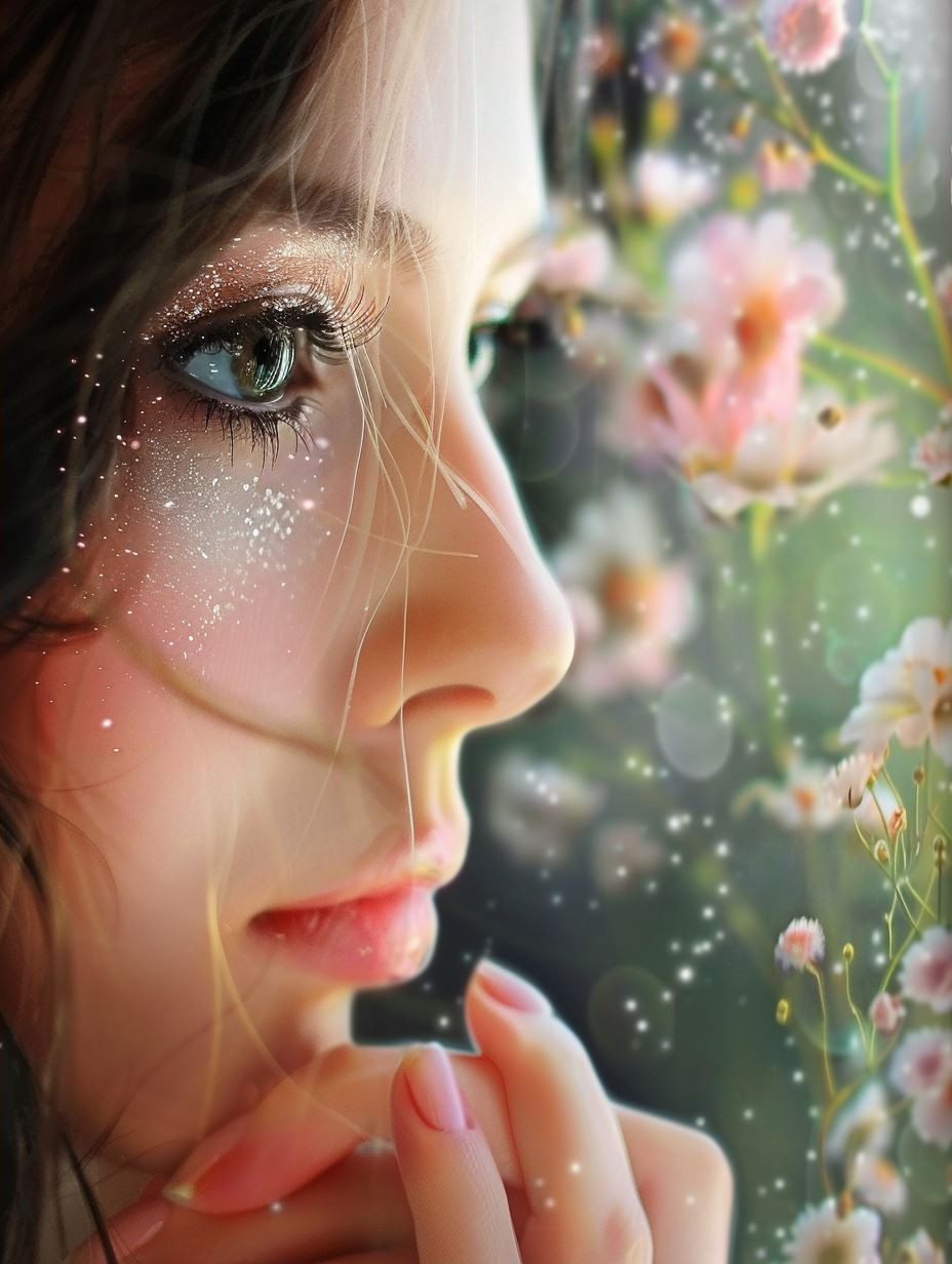 Ethereal Floral Dream Portrait - Image 2