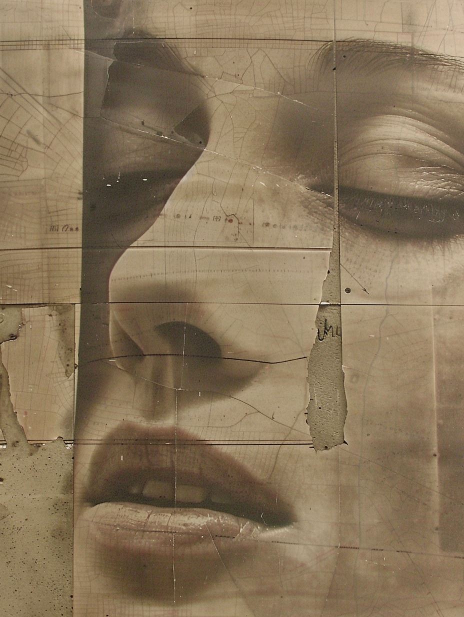 Fragmented Gaze in Sepia Tones - Image 4