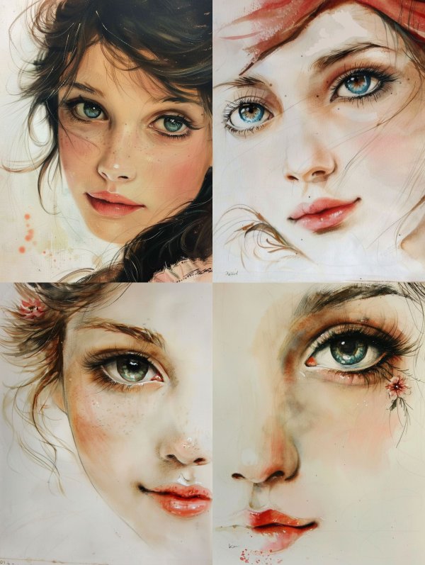 Ethereal Gazes: A Study of Feminine Beauty