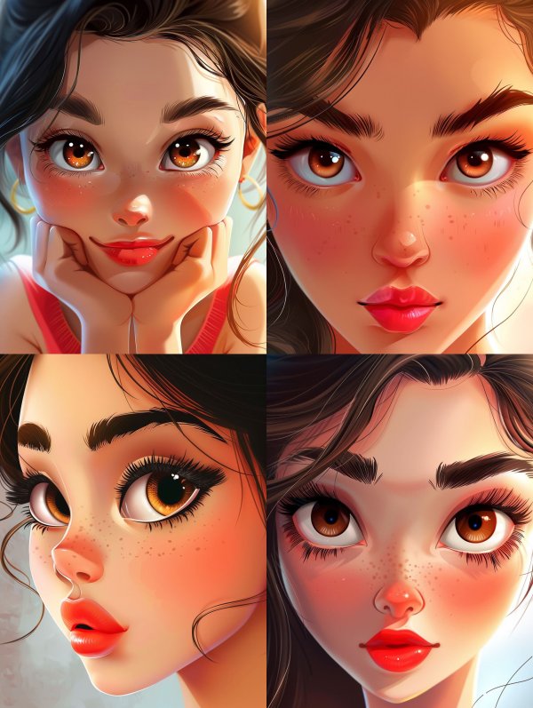 Sun-Kissed Digital Anime Portrait