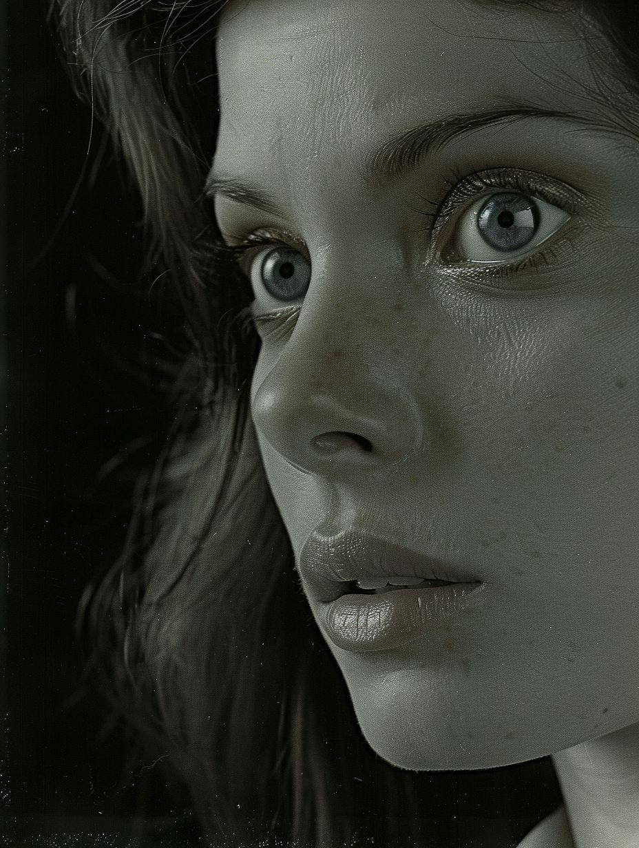Ethereal Gaze in Monochrome - Image 1