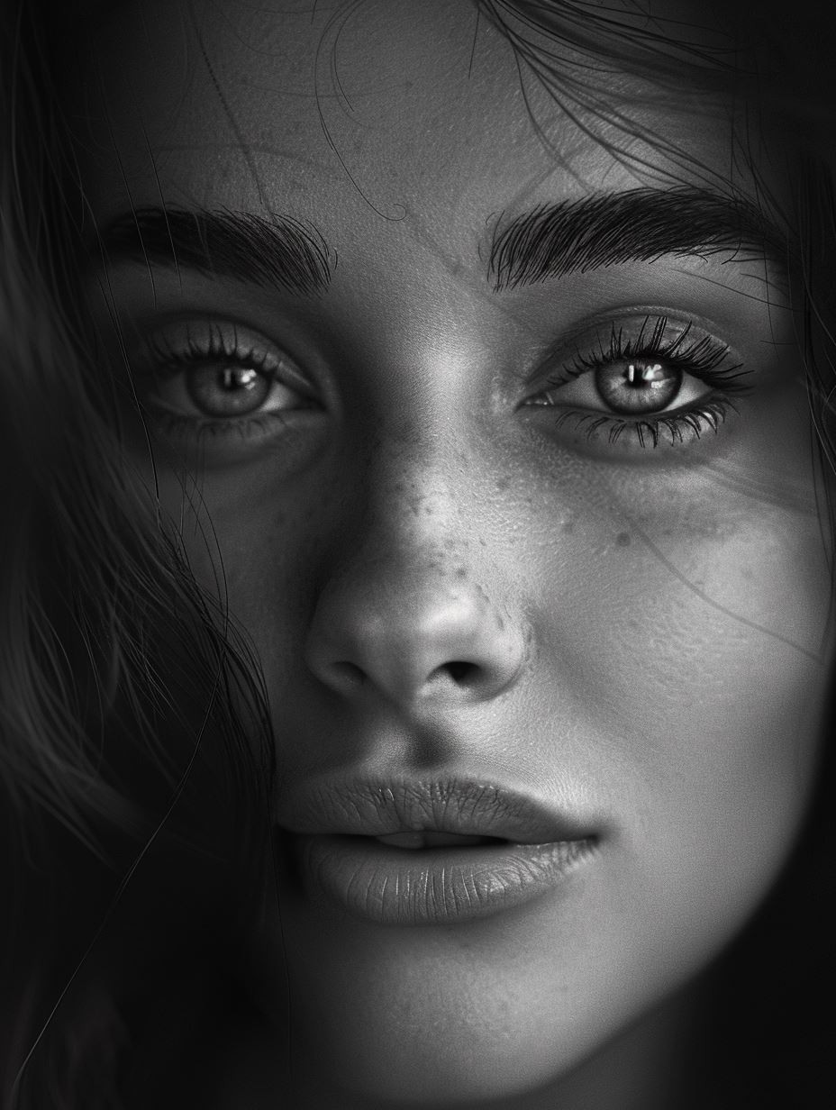 Intimate Monochrome Gaze Study - Image 4