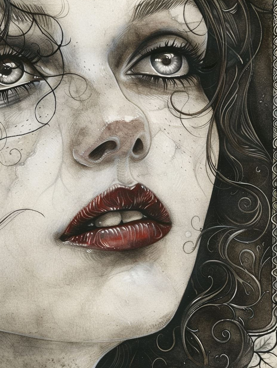 Mystic Gaze in Ink Wash - Image 4