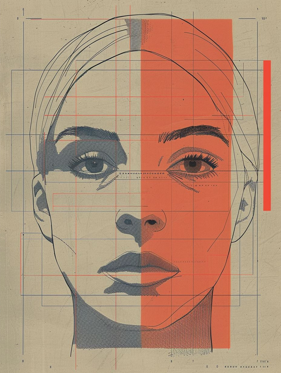 Geometric Red Portrait Studies - Image 2